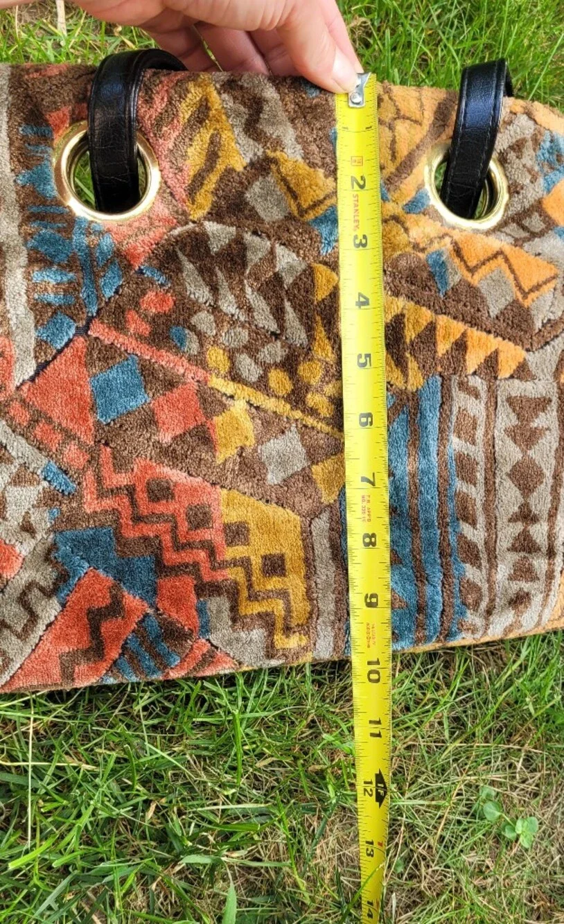 Mr. Mart Vintage Carpet Bag Bold Geometric Southwestern Aztec Inspired